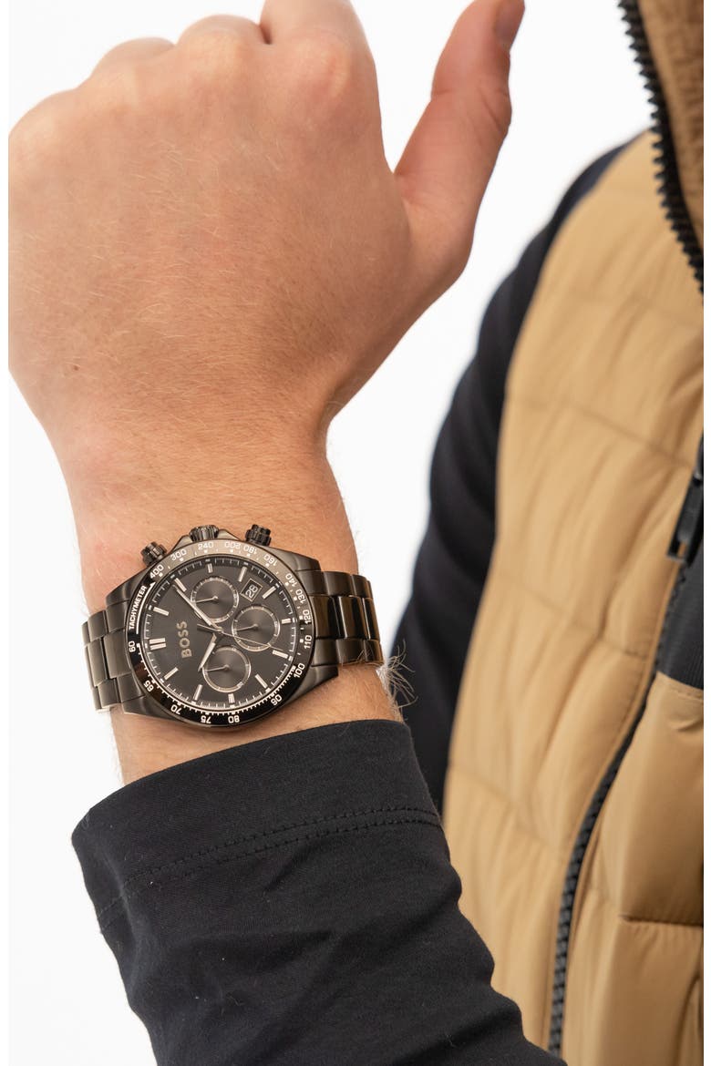 Hero 2.0 Chronograph Bracelet Watch, 43mm, Alternate, color, BLACK