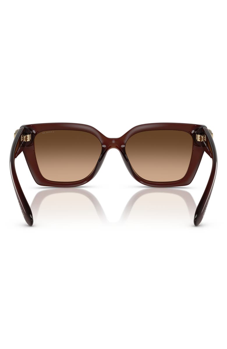 COACH 57mm Gradient Square Sunglasses, Alternate, color, Brown Grad