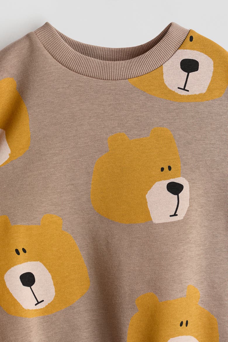 2-Pack Printed Sweatshirts, Alternate, color, Taupe/bears