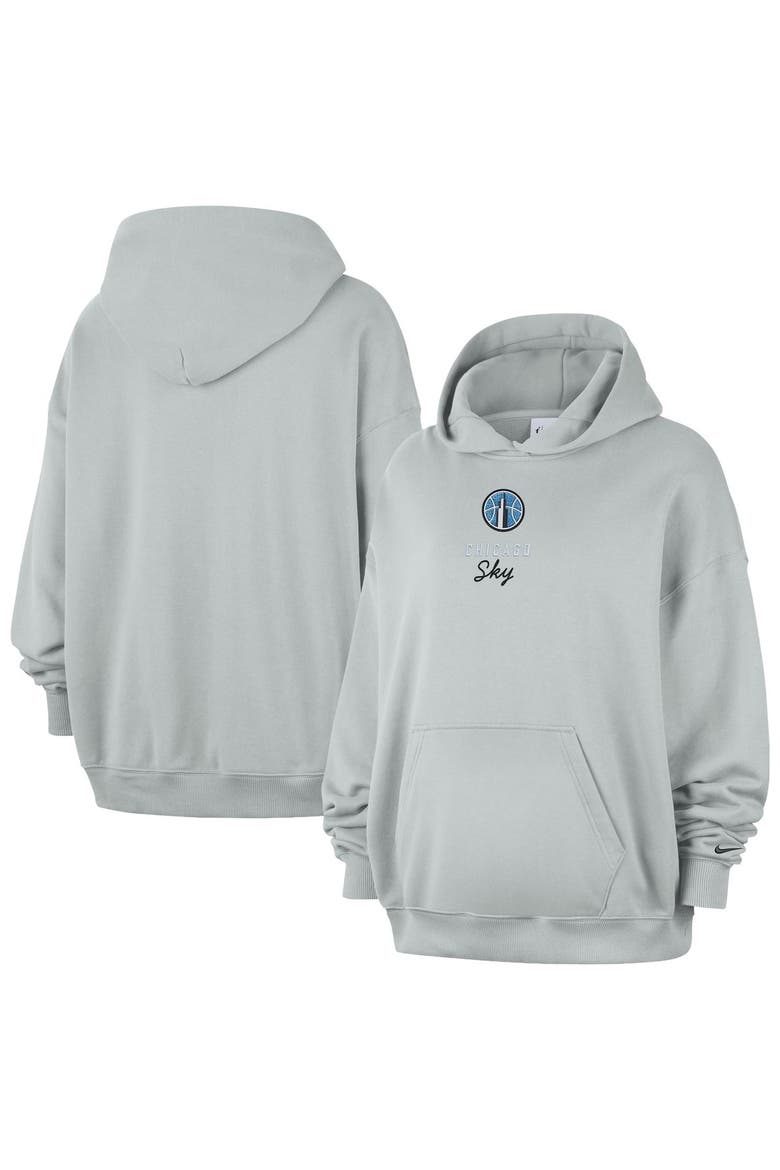 Women's Nike  Gray Chicago Sky Studio Fleece Hoodie, Main, color, Gray