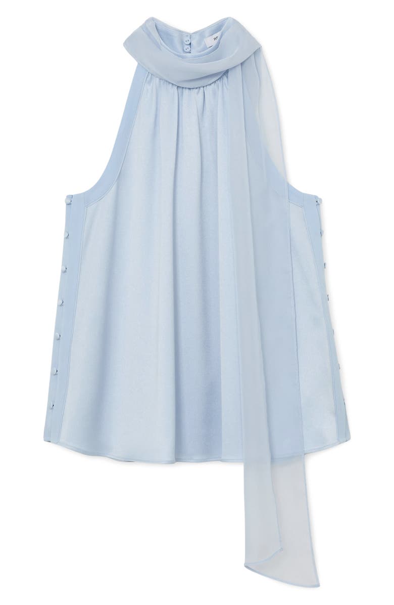 Reiss Andrea Sleeveless Satin Scarf-Neck Top, Alternate, color, Blue