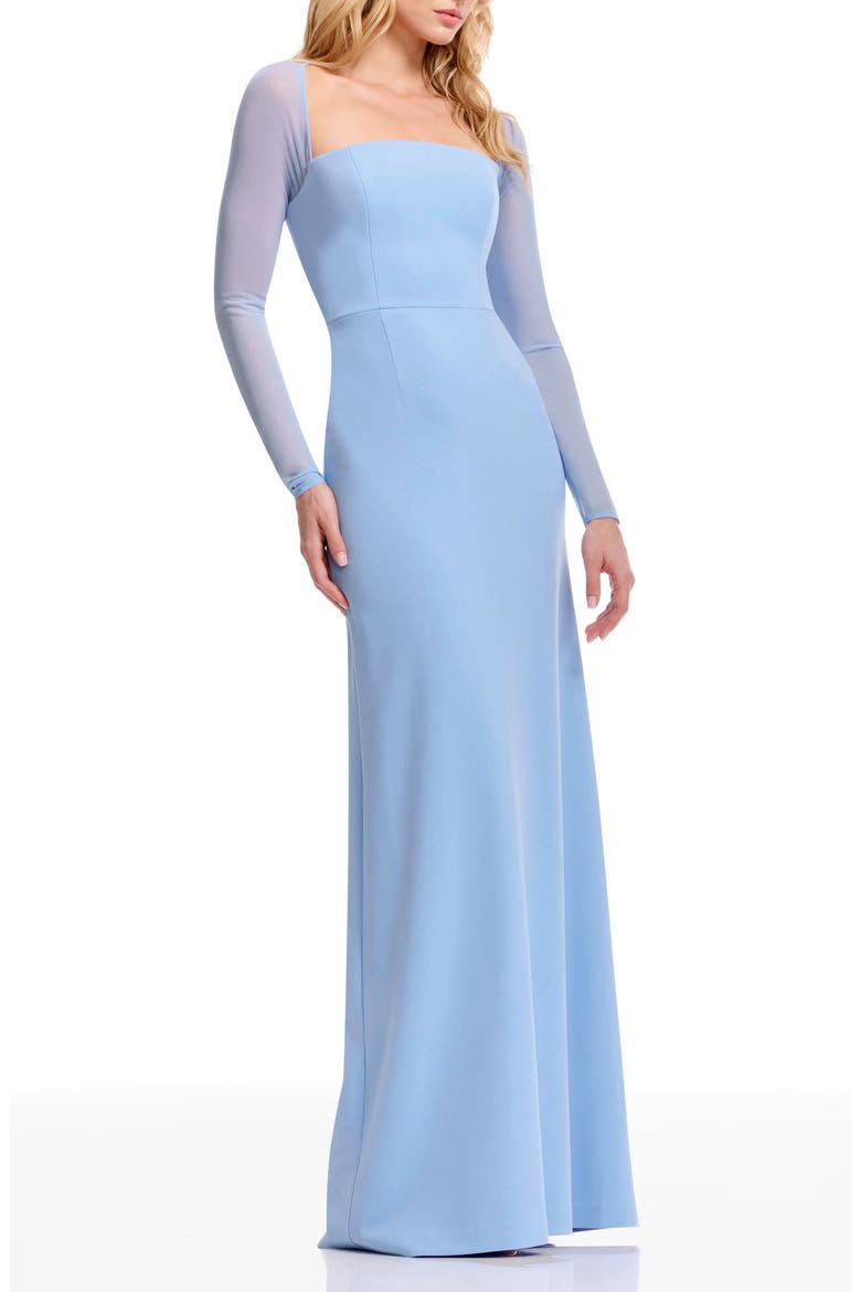 Maxwell Square Neck Long Sleeve Gown, Alternate, color, SKY