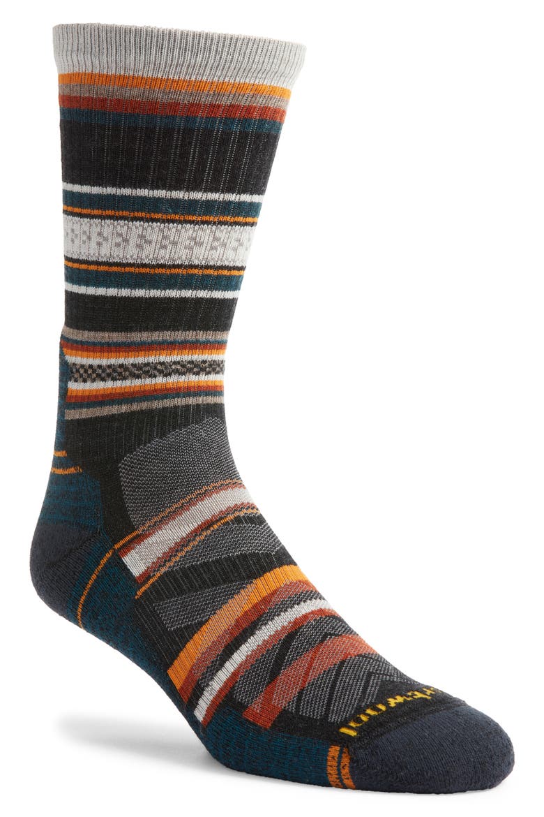 Hike Light Cushioning Panorama Merino Wool Blend Crew Socks, Main, color, CHARCOAL