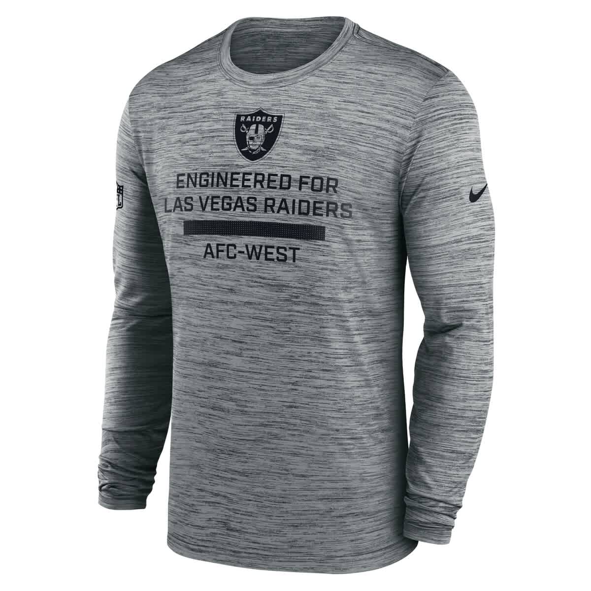 Nike Men's Nike Gray Las Vegas Raiders Sideline Velocity Performance ...