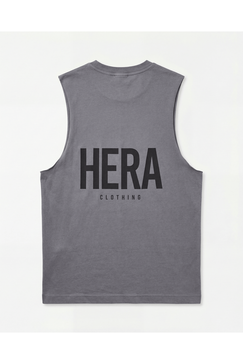 Crew Neck Relaxed Fit Printed Vest, Alternate, color, Charcoal