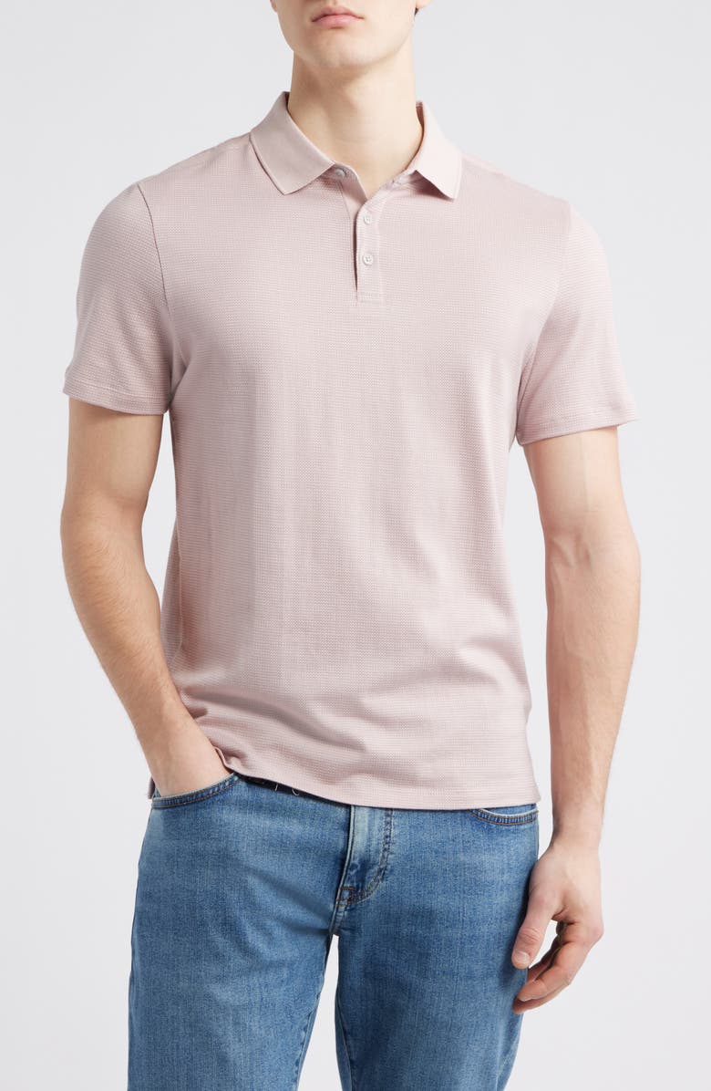 Robert Barakett Modesto Race Stripe Cotton Polo, Main, color, Light Pink