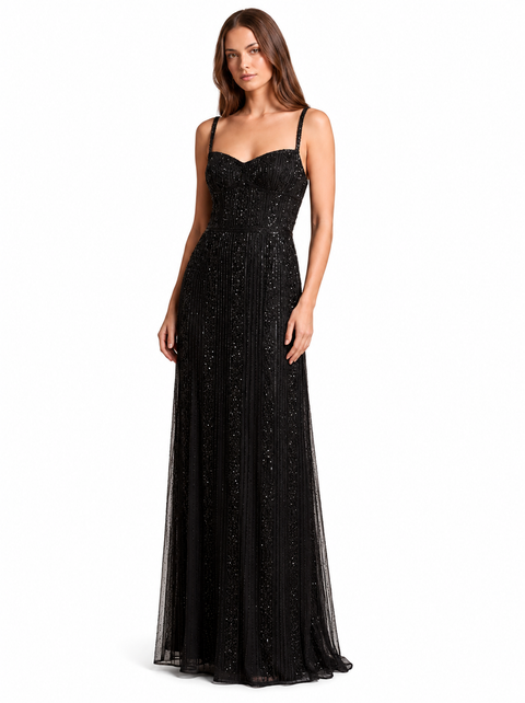 Spaghetti Strap Beaded Gown