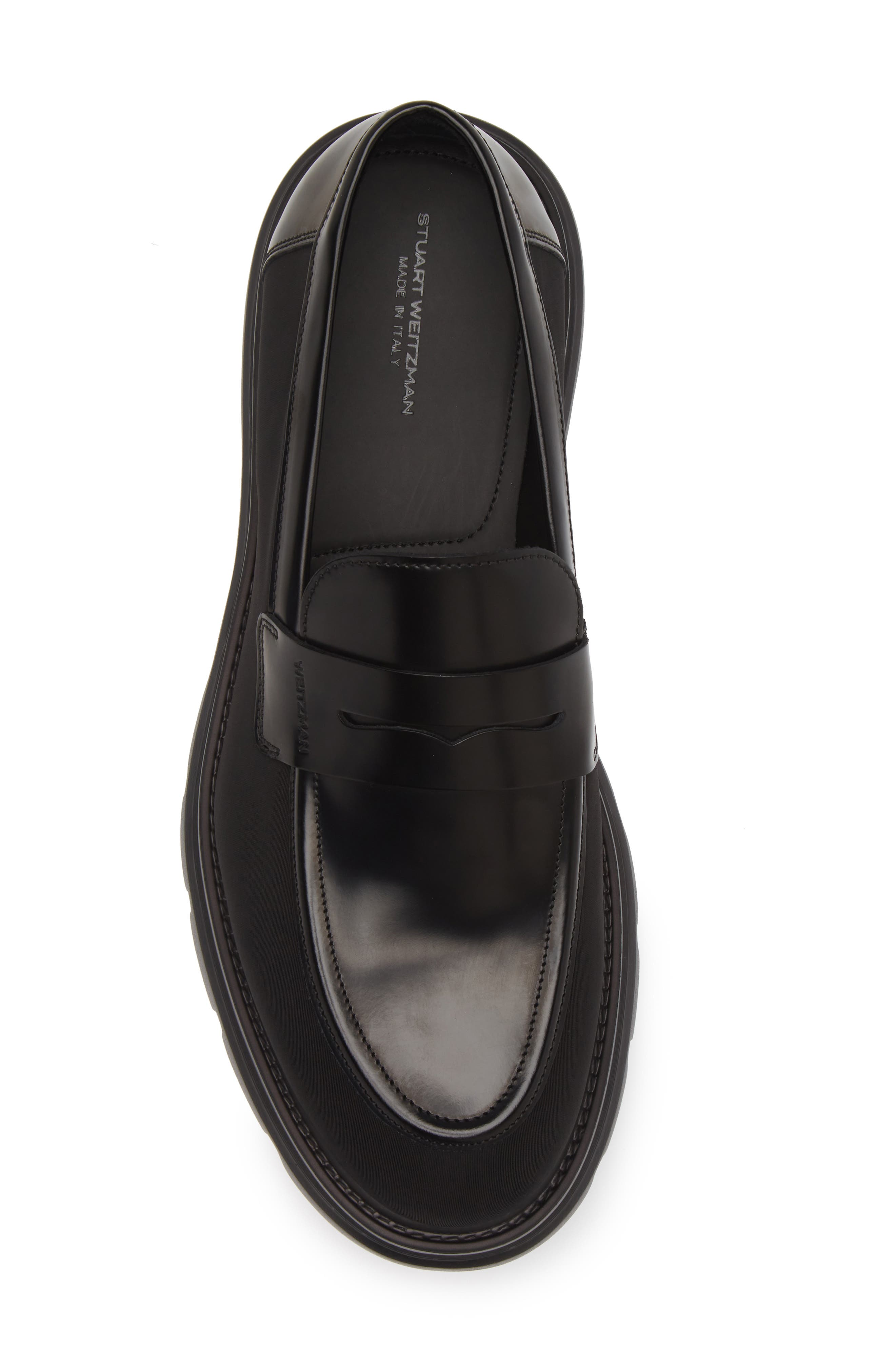 Stuart Weitzman Club LA Lugged Penny Loafer, Alternate, color, Black