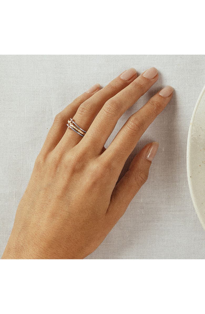 Spinelli Kilcollin Rhea Diamond & Mixed Metal Stack Ring, Alternate, color, White Gold/ Gold/ Rose Gold