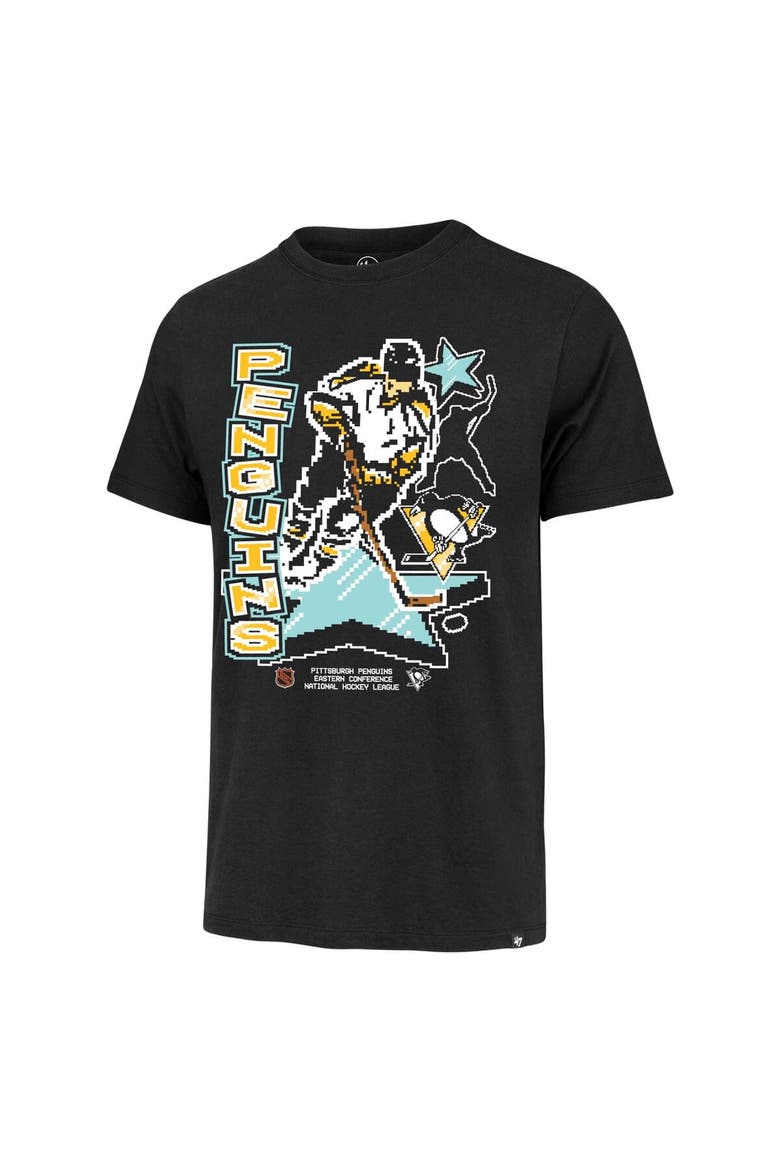 Men's '47 Black Pittsburgh Penguins Lamp Lighter Franklin T-Shirt, Alternate, color, Black