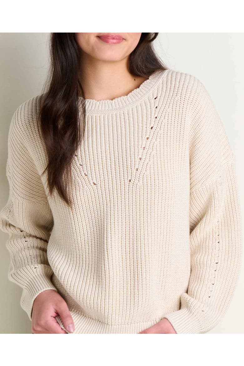 Bianca Shaker Crew Sweater, Alternate, color, Salt