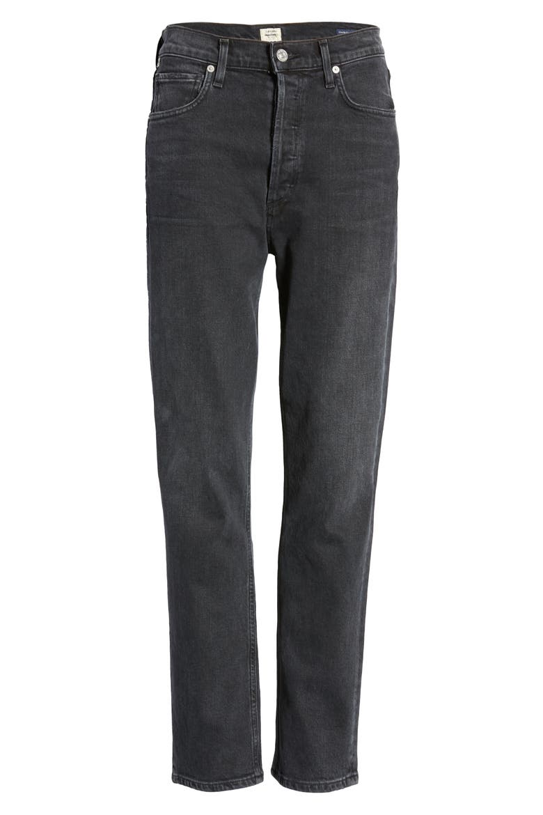High Waist Straight Leg Jeans, Alternate, color, OBLIVION