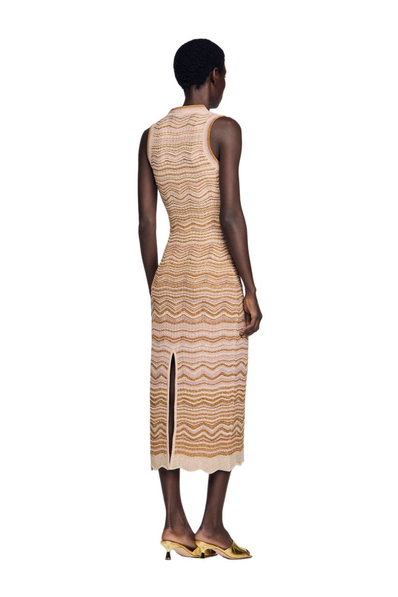 Fancy knit maxi dress, Alternate, color, Brown