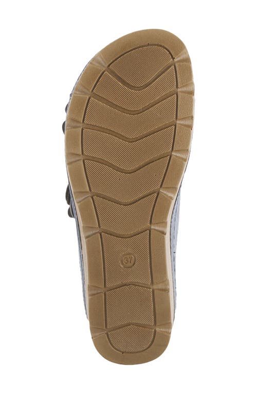 Flexus By Spring Step Pamola Wedge Slide Sandal In Navy