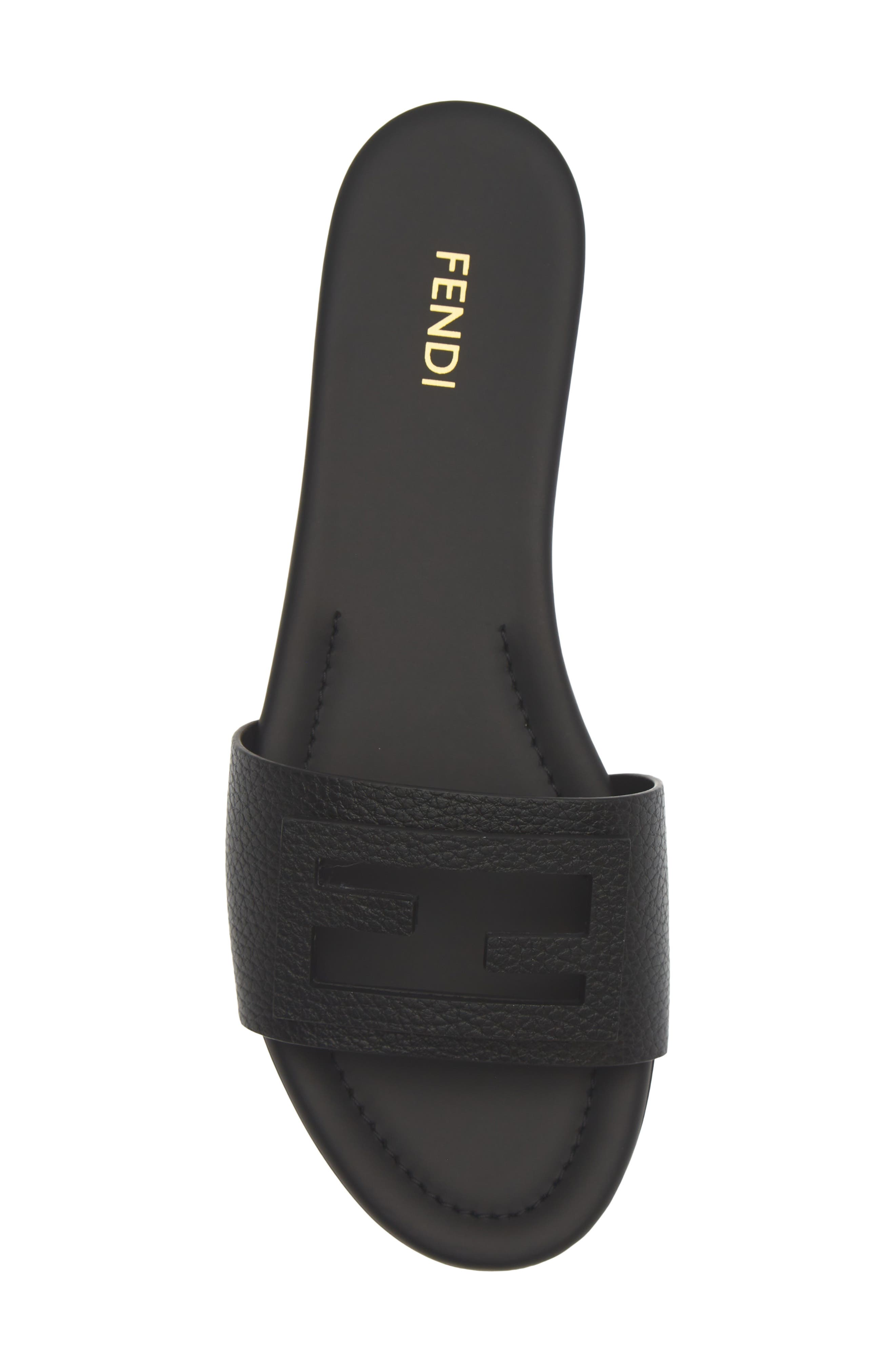 Baguette Leather Slide Sandal, Alternate, color, NERO BLACK