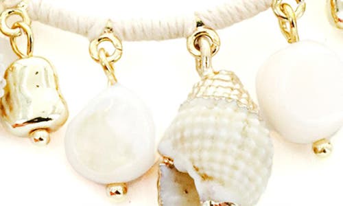 Panacea Shell Hoop Earrings In Ivory