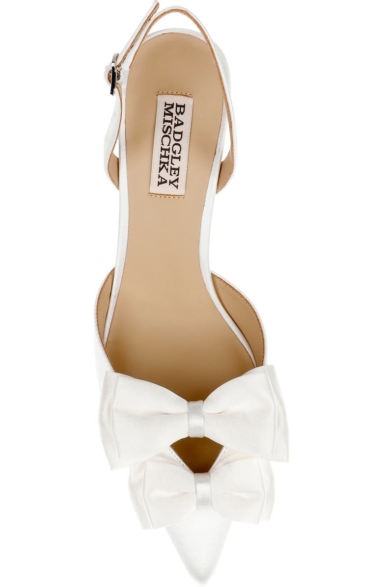 Badgley Mischka Collection Giovanna Slingback Pointed Toe Pump, Alternate, color, White Satin