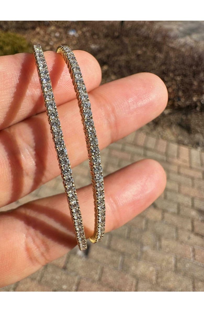 Bliss Diamond 1.70Ct Round Double Flex Diamond Bangle 7" Tennis Bracelet 14k Gold Lab Grown, Alternate, color, 