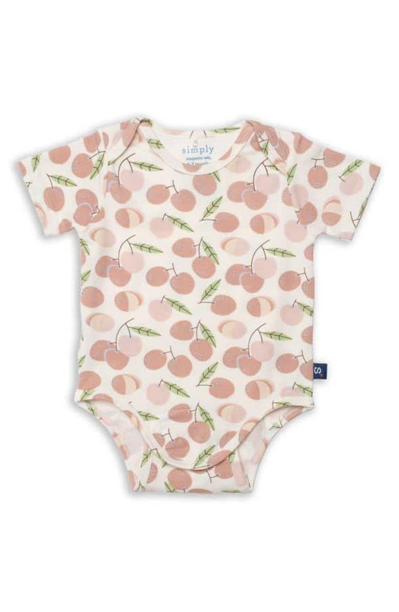 Magnetic Me Organic Cotton Blend Bodysuit, Main, color, Lychee