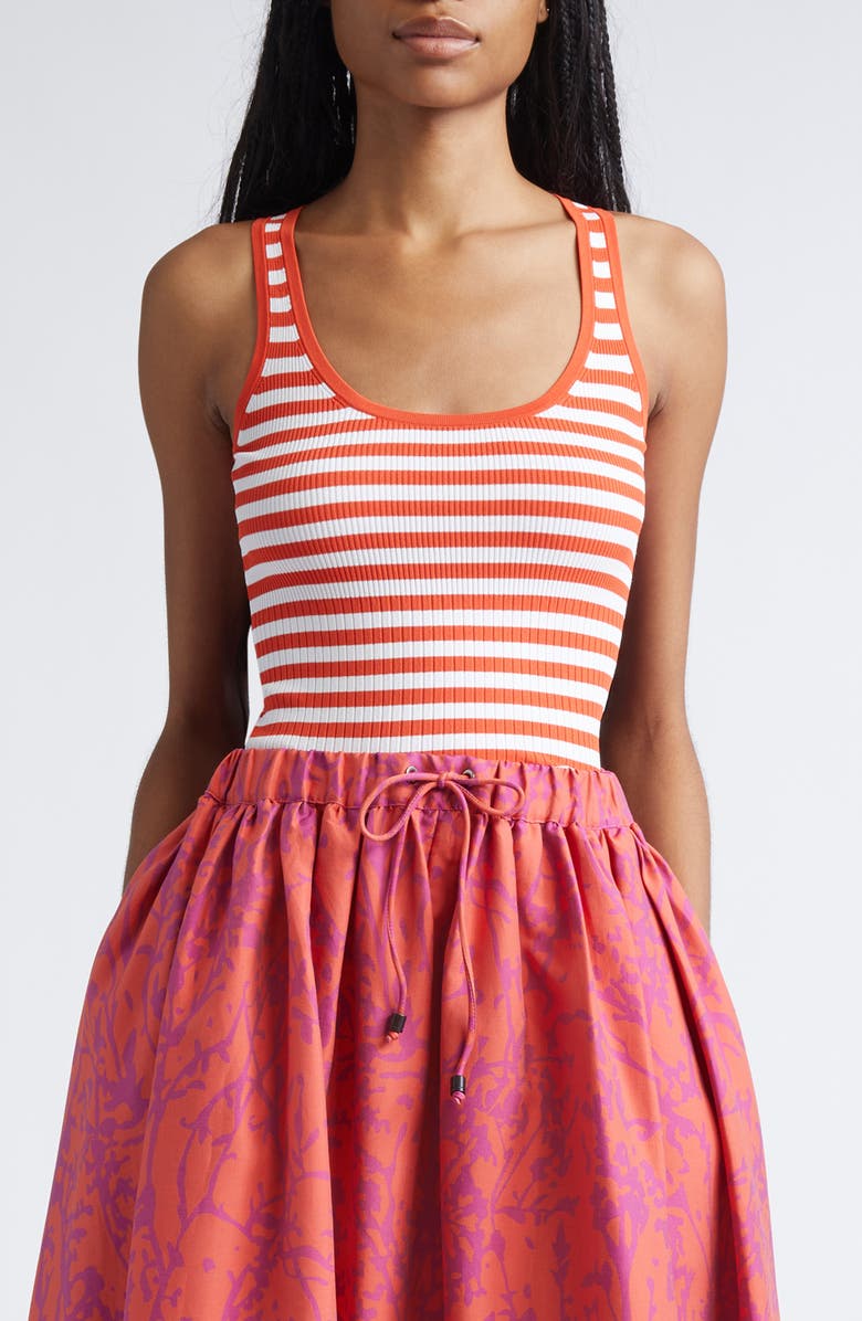 Max Mara Ghiro Variegated Rib Tank, Main, color, Coral