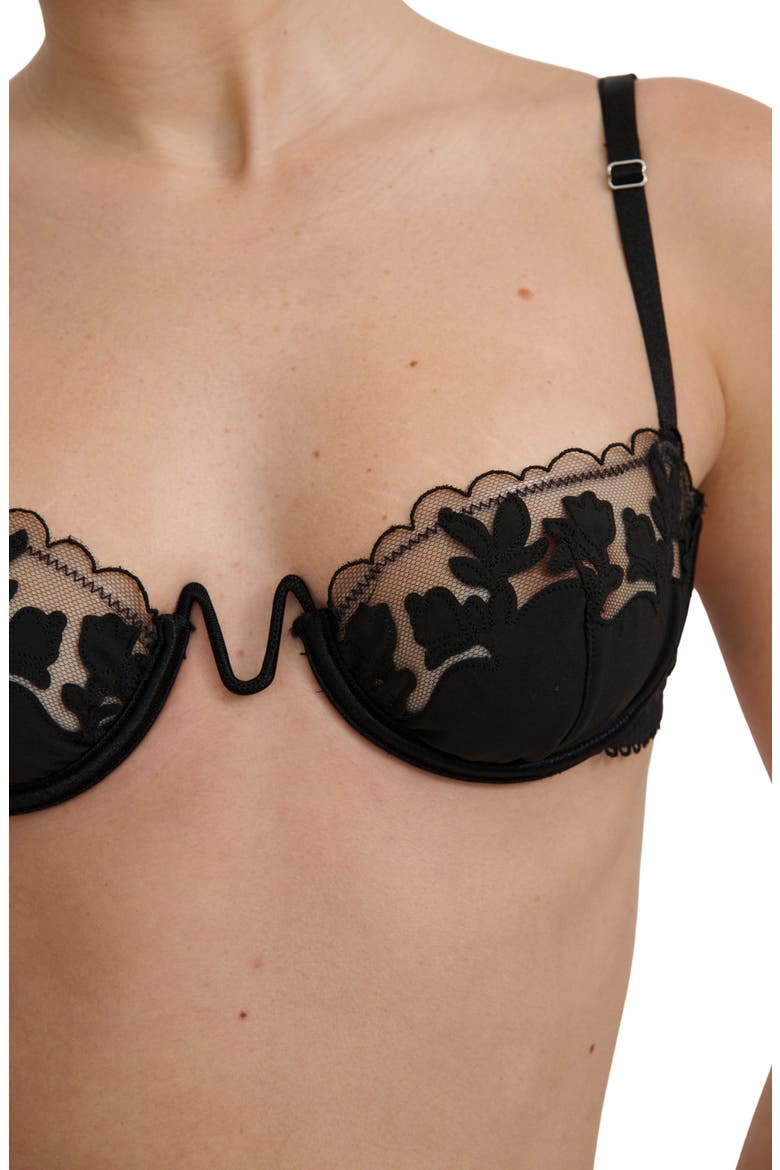 St Clair Embroidered Underwire Bra, Alternate, color, BLACK