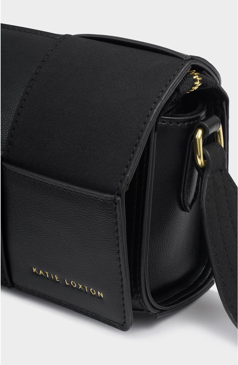 Katie Loxton Taya Crossbody Bag, Alternate, color, Black / Black Suedette