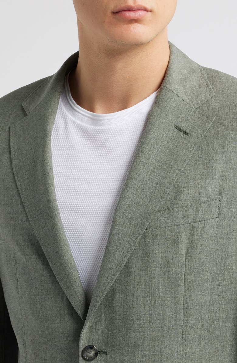 BOSS Heston Slim Fit Green Mélange Wool Suit, Alternate, color, Medium Green