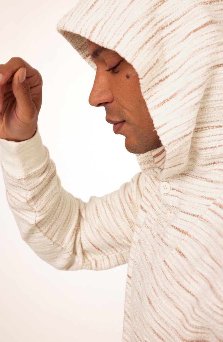 Threads 4 Thought Kieran Shoreline Baja Stripe Hoodie, Alternate, color, Ecru / Papaya