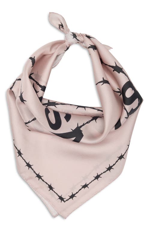 Allsaints Barb Heart Silk Square Bandana In Blush