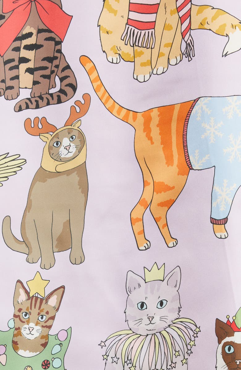 Karen Mabon Christmas Cats Recycled Polyester Pajamas, Alternate, color,