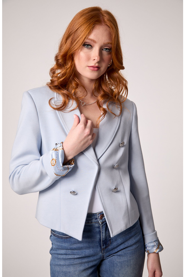 Charlotte Cropped Blazer, Alternate, color, Baby Blue