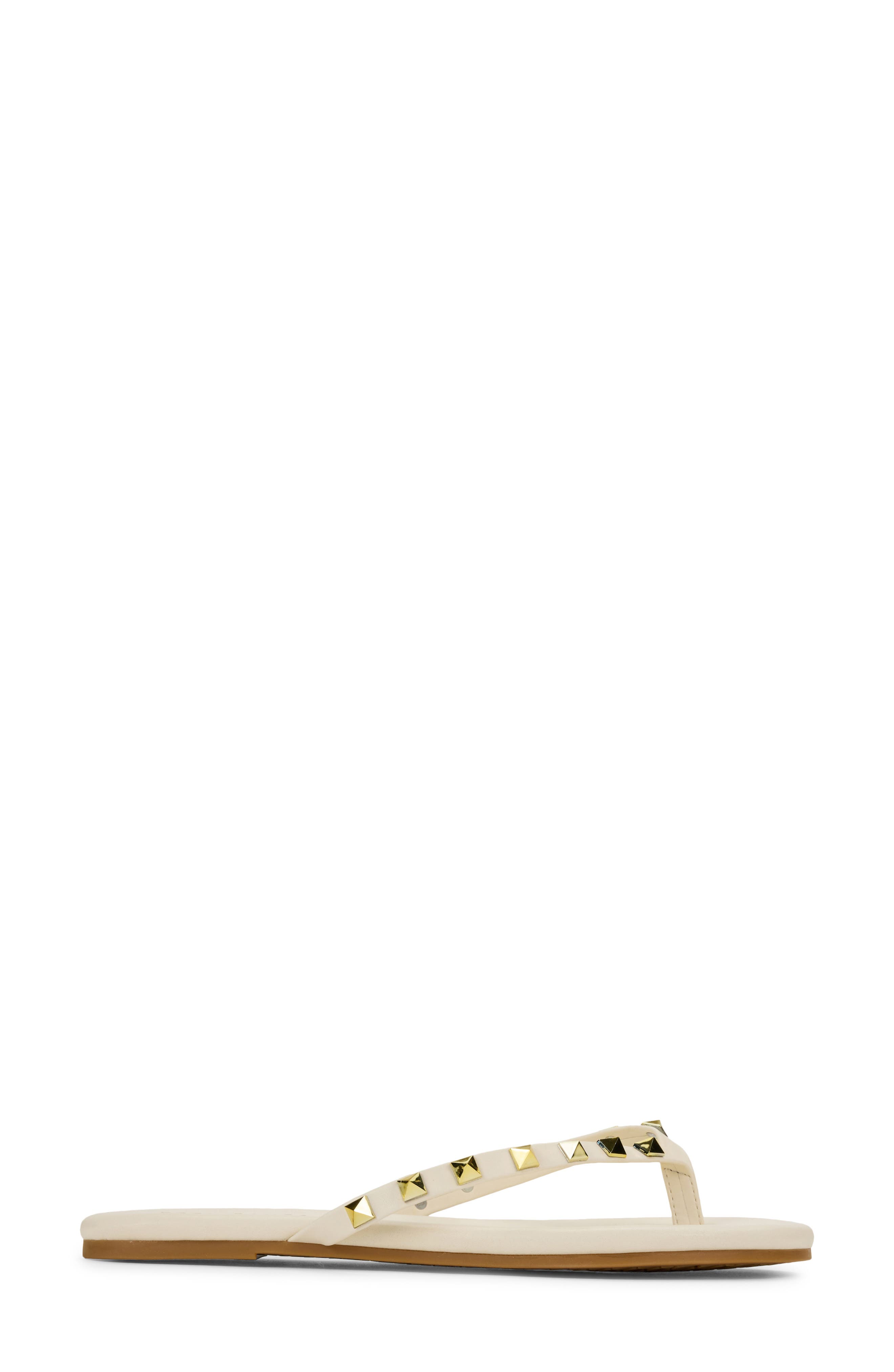 Rivington Stud Flip Flop, Alternate, color, CREAM/ GOLD