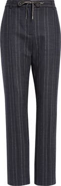 Eleventy Pinstripe Sparkle Stretch Virgin Wool Pants