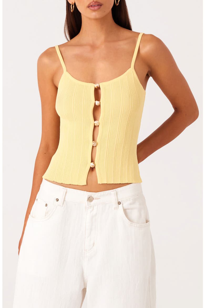 Odessa Bead Lined Rib Camisole, Main, color, POLLEN