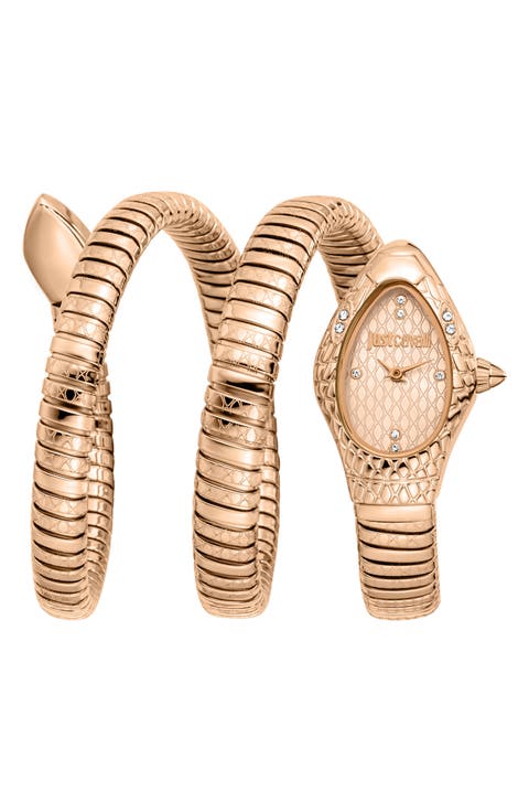 Snake Wraparound Bracelet Watch, 20mm x 34.5mm
