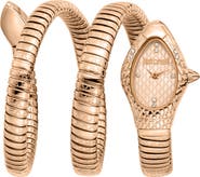 Just Cavalli Snake Wraparound Bracelet Watch, 20mm x 34.5mm