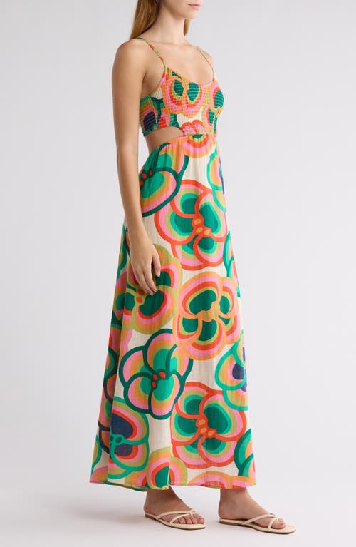 Billabong X Mami Wata True Desire Cutout Cotton Maxi Dress In Multi