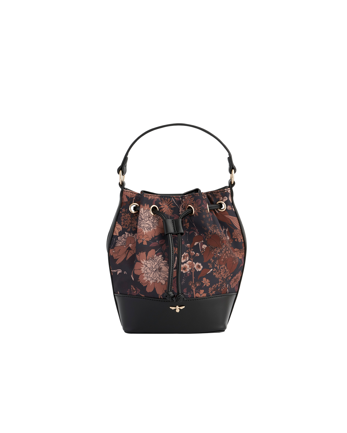 Fable England Deco Bloom Black Bucket Bag, Main, color, Black