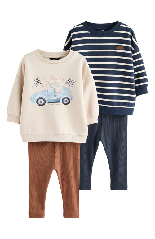 Next Kids' 4-pack Assorted Sweatshirt & Leggings Set In Blue
