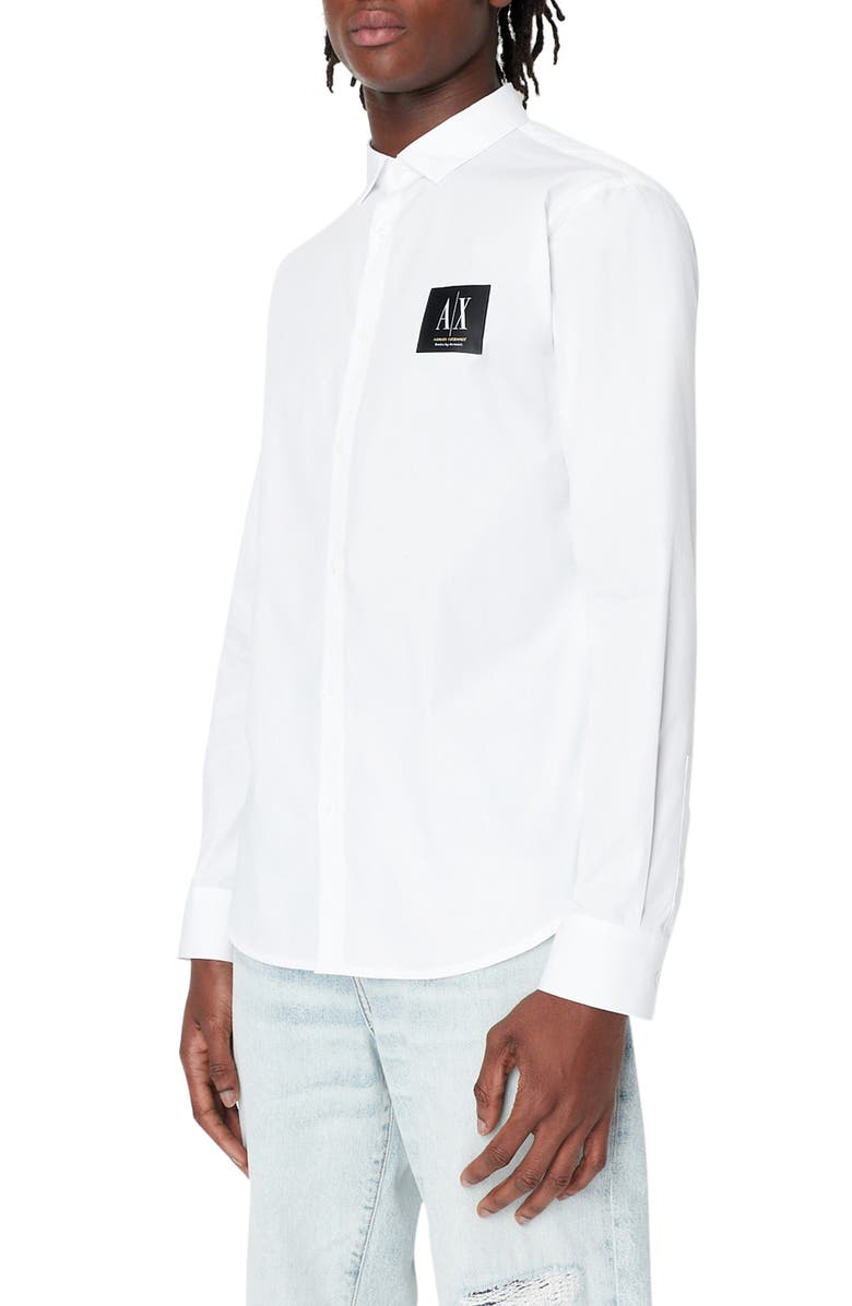 Armani Exchange Basics by Armani Cotton Button-Up Shirt, Main, color,