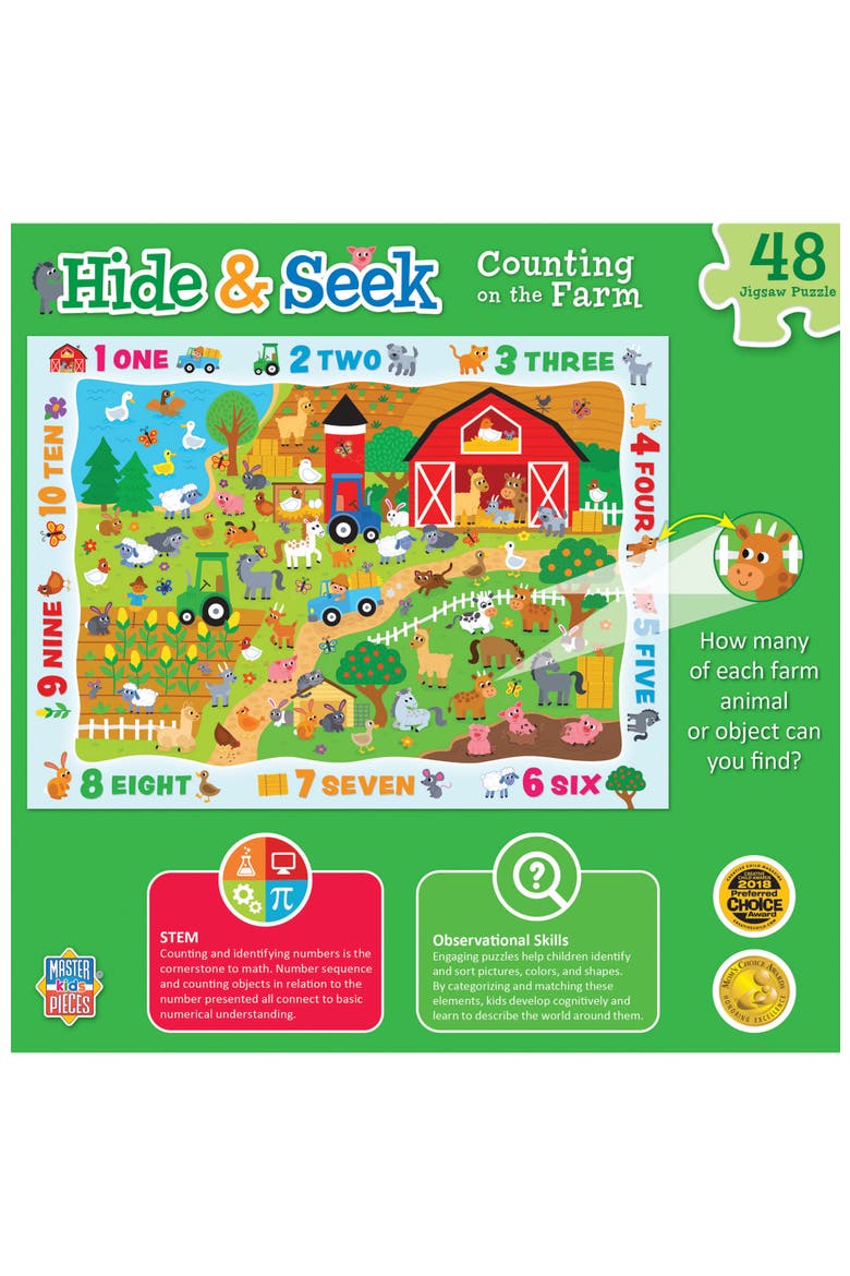 Counting on the Farm 48 Piece Puzzle, Alternate, color, Multicolor