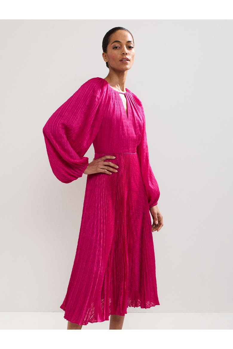 Faye Textured Pleat Dress, Alternate, color, Pink
