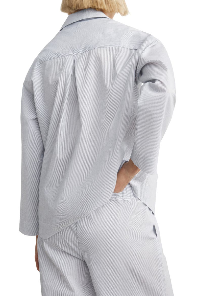 Stripe Cotton Blend Pajama Top, Alternate, color, WHITE