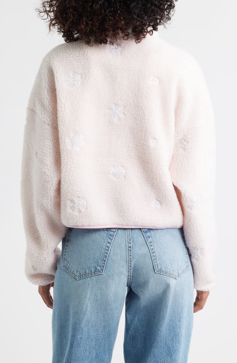 HAPPY CAMP3R Snow Angel Elle Embroidered Faux Fur Pullover, Alternate, color, Pastel Pink