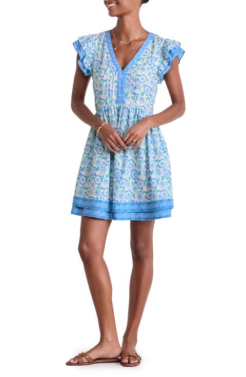 Floral Flutter Sleeve Minidress