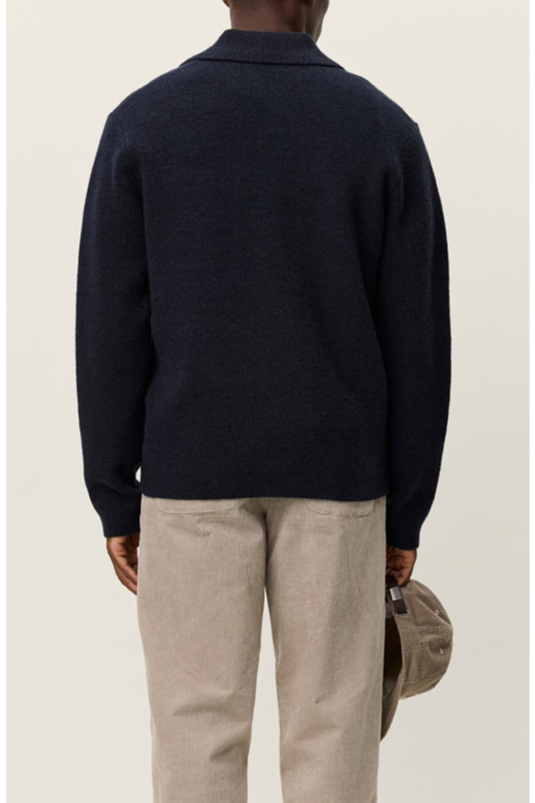 Fischer Wool Milano Knit Overshirt, Alternate, color, DARK NAVY