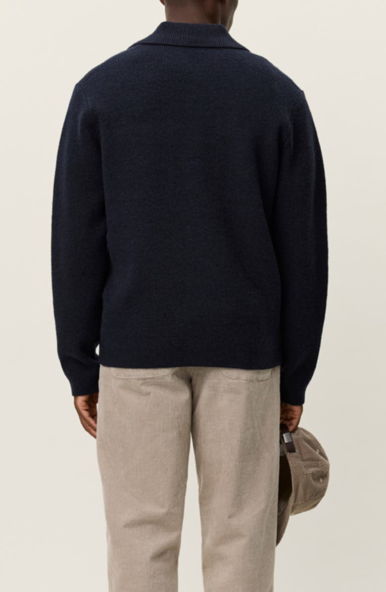 Les Deux Fischer Wool Milano Knit Overshirt, Alternate, color, Dark Navy