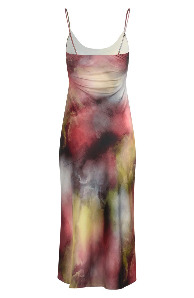 Favorite Daughter The Amber Abstract Print Midi Slipdress, Alternate, color, Smokey Illumination