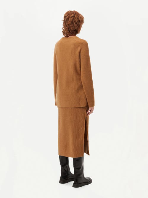 Gobi Mongolian Cashmere Cashmere Skirt With Zip In Brown