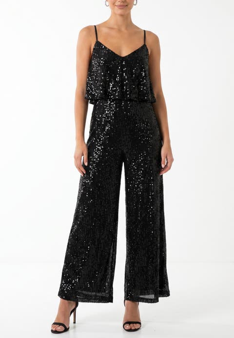 Sequin Tara Ruffle Jumpsuit